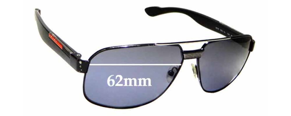 Sunglass Fix Replacement Lenses for Prada SPS54M & PS54MS - 62mm Wide