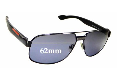Sunglass Fix Replacement Lenses for Prada SPS 54M - 62mm wide 