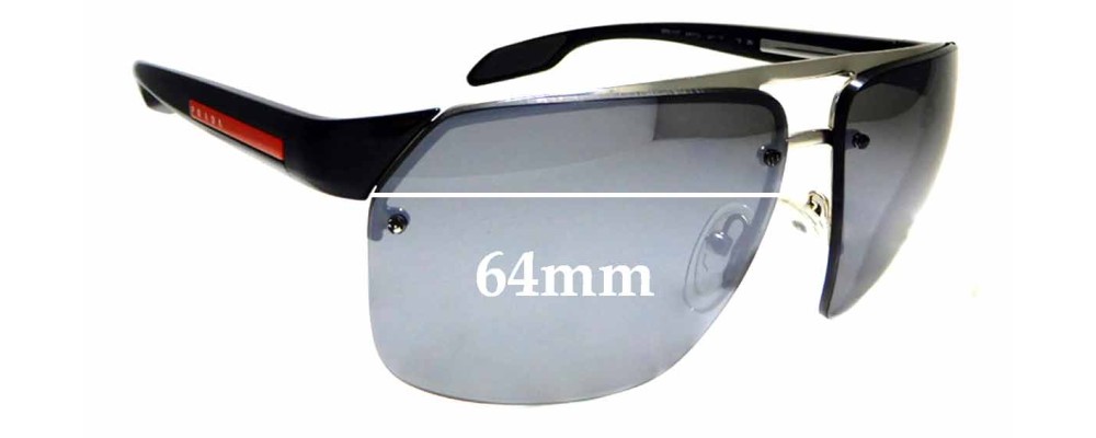 Sunglass Fix Replacement Lenses for Prada SPS 57O - 64mm wide