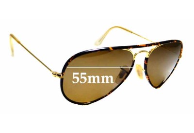 Ray Ban RB3025-J-M Aviator Replacement Lenses 55mm wide 
