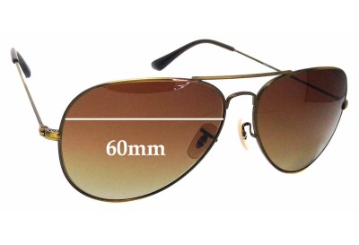 Ray Ban RB3026 Aviator - NOT Large Metal Replacement Lenses 60mm wide 