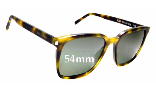 Sunglass Fix Lentilles de Remplacement pour Yves Saint Laurent SL 93 - 54mm Wide 