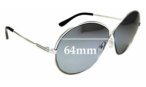Sunglass Fix Replacement Lenses for Tom Ford Rania-02 TF564 - 64mm Wide 