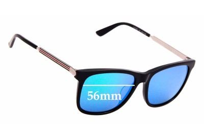  Sunglass Fix Replacement Lenses for Gucci GG0078SK - 56mm Wide 