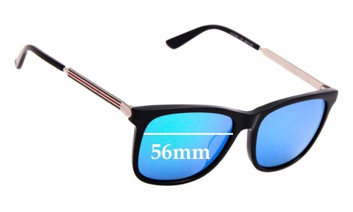 Sunglass Fix Replacement Lenses for Gucci GG0078SK - 56mm Wide 