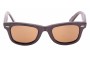 Ray Ban Wayfarer RB2140-Q-M Genuine Leather Replacement Lenses Front View 