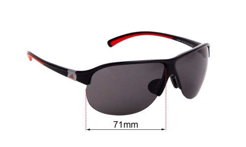 Sunglass Fix Replacement Lenses for Adidas A178 Tourpro L - 71mm Wide 
