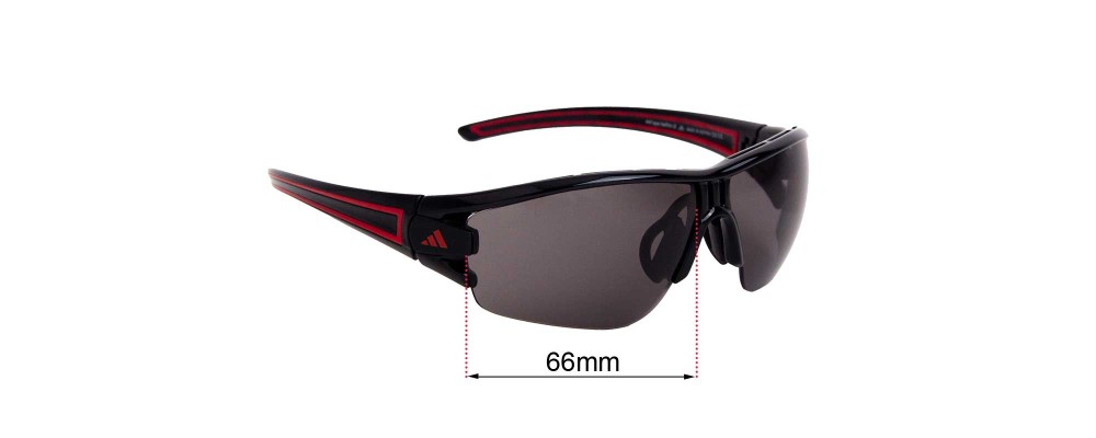 Sunglass Fix Replacement Lenses for Adidas A403 Evil Eye Halfrim S - 66mm Wide