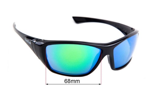 Sunglass Fix Replacement Lenses for Bolle Hustler - 68mm Wide 