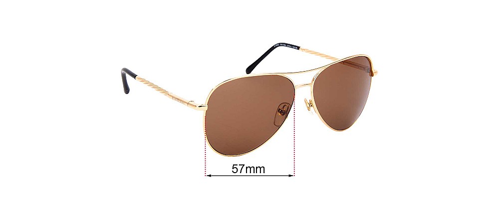 Sunglass Fix Replacement Lenses for Burberry B 3082 - 57mm Wide