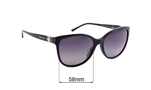 Sunglass Fix Replacement Lenses for Bvlgari 8132-B-F - 58mm Wide 