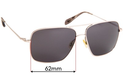 Oliver Peoples Bartley S Replacement Lenses 62mm wide 