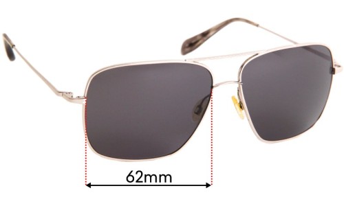 Sunglass Fix Replacement Lenses for Oliver Peoples Bartley S - 62mm Wide 