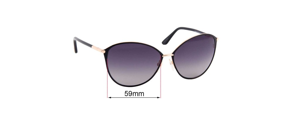 Sunglass Fix Replacement Lenses for Tom Ford Penelope TF320 - 59mm Wide
