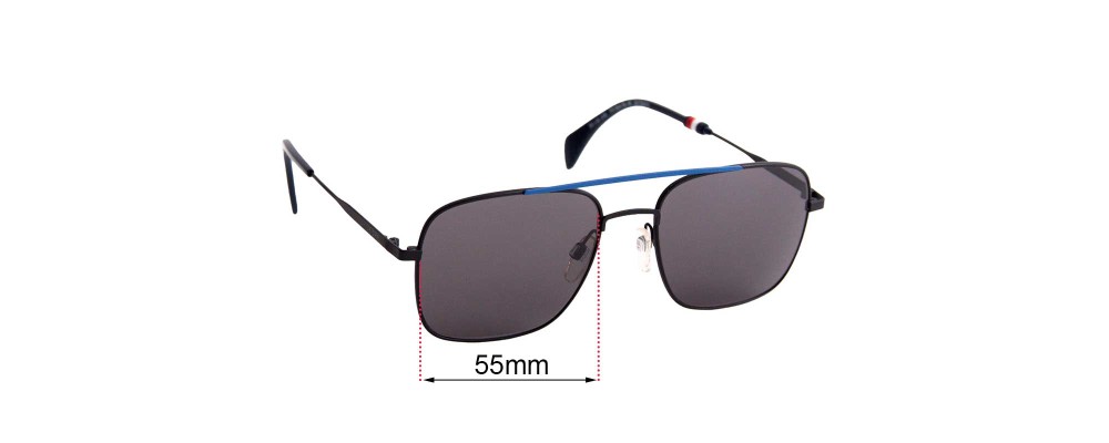 Sunglass Fix Replacement Lenses for Tommy Hilfiger TH Sun Rx 40 - 55mm wide
