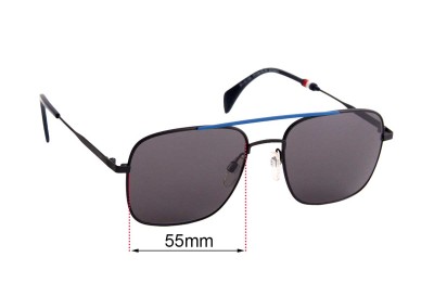 Tommy Hilfiger TH Sun Rx 40  Replacement Lenses 55mm wide 