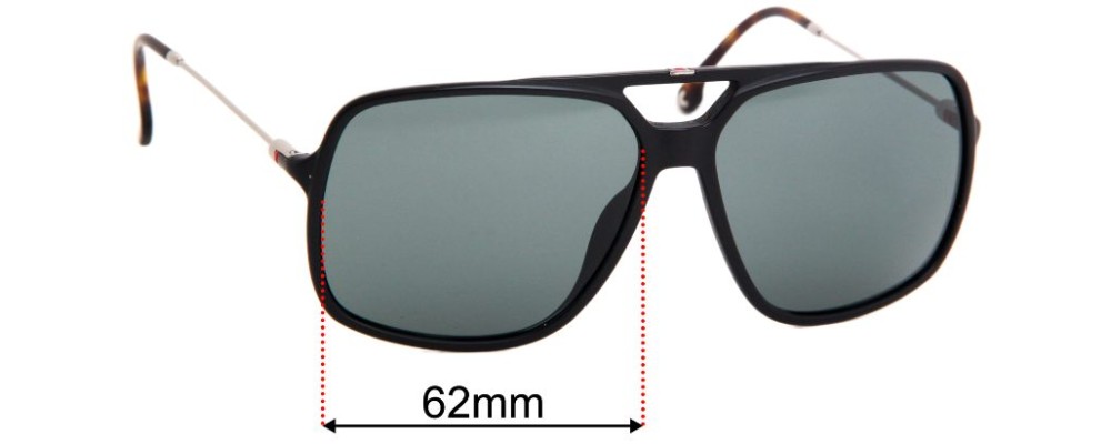 Sunglass Fix Replacement Lenses for Carrera 155/S - 62mm Wide