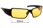 Sunglass Fix Replacement Lenses for Gatorz Boxster - 63mm Wide 