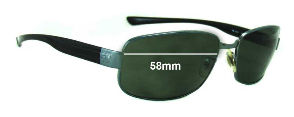 Sunglass Fix Replacement Lenses for Ray Ban RB3331 - 58mm Wide
