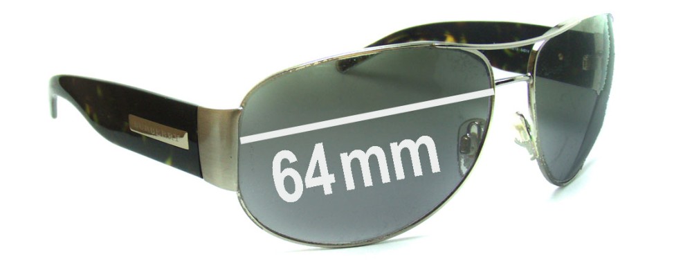 Sunglass Fix Replacement Lenses for Burberry B 3020 - 64mm Wide