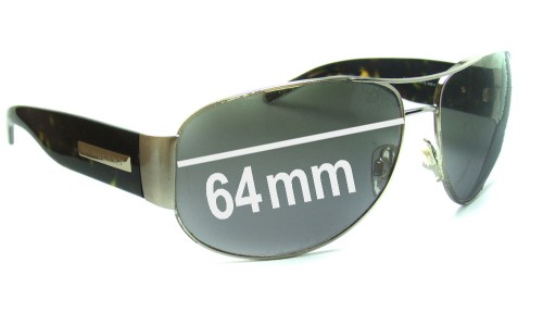 Sunglass Fix Replacement Lenses for Burberry B 3020 - 64mm Wide 