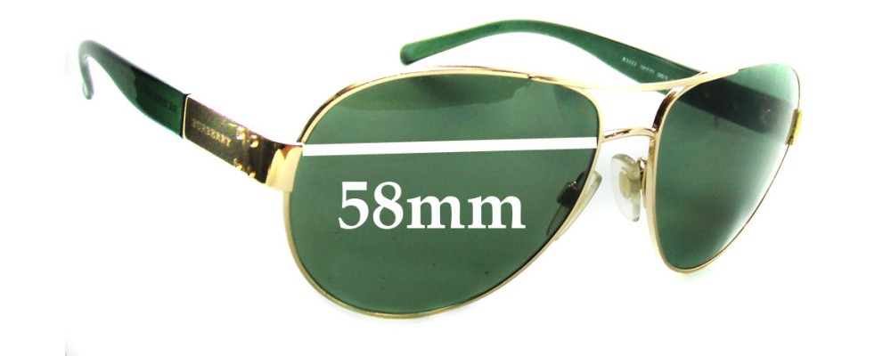 Sunglass Fix Replacement Lenses for Burberry B 3022 - 58mm Wide