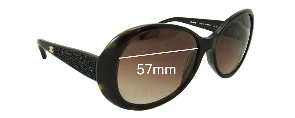 Sunglass Fix Replacement Lenses for Chanel 6165-B - 57mm Wide