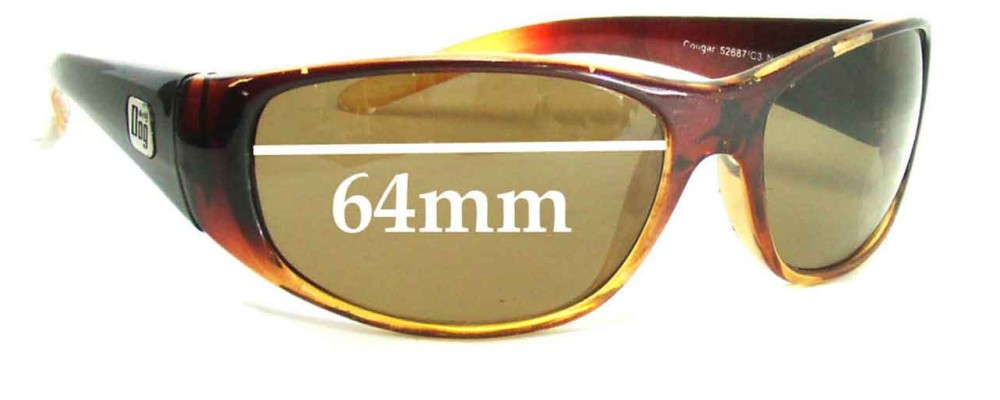 Sunglass Fix Replacement Lenses for Dirty Dog Cougar - 64mm Wide
