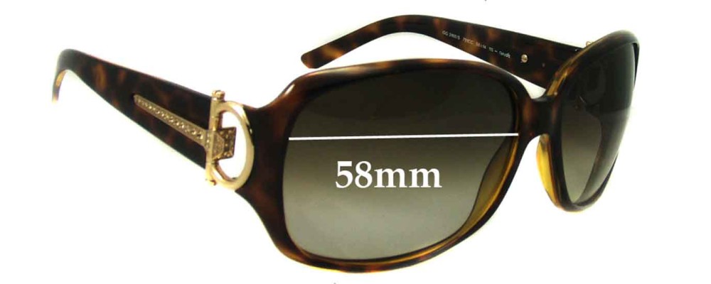 Sunglass Fix Replacement Lenses for Gucci GG3168/S - 58mm Wide