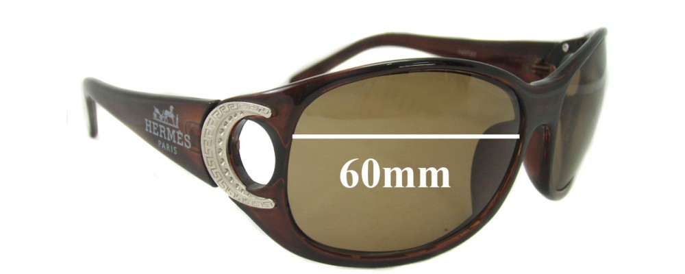 Sunglass Fix Replacement Lenses for Hermes 143T33 - 60mm Wide