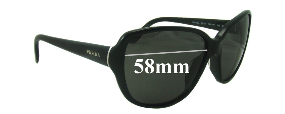 Sunglass Fix Replacement Lenses for Prada SPR05M - 58mm Wide