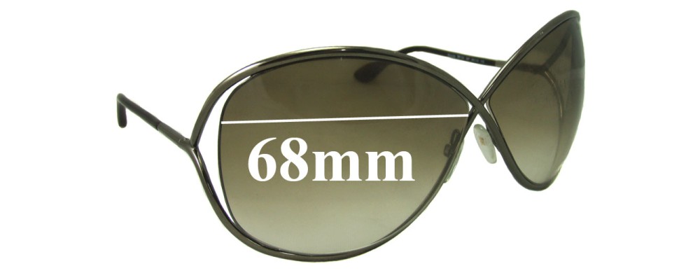 Sunglass Fix Replacement Lenses for Tom Ford Miranda - 68mm Wide