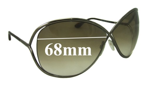 Sunglass Fix Replacement Lenses for Tom Ford Miranda - 68mm Wide 