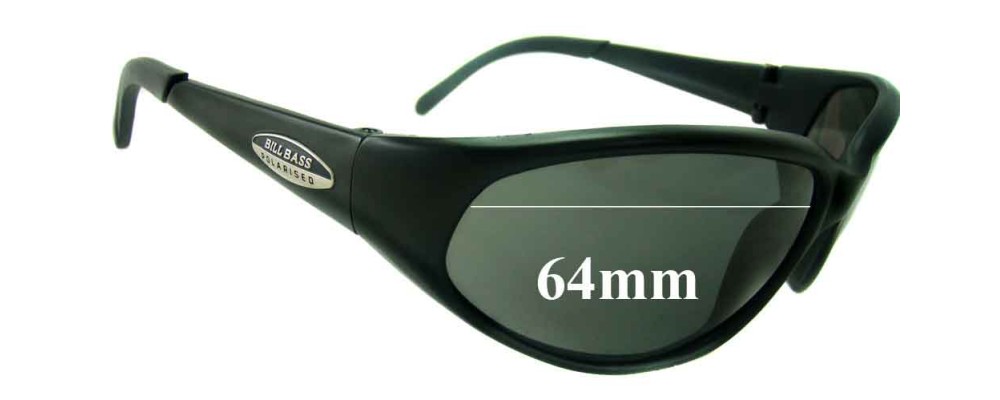 Sunglass Fix Replacement Lenses for Bill Bass Unknown Model - 64mm Wide