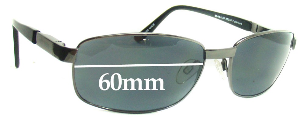 Sunglass Fix Replacement Lenses for Bill Bass 25046 - 60mm Wide