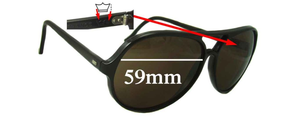 Sunglass Fix Replacement Lenses for Bolle 145 - 59mm Wide