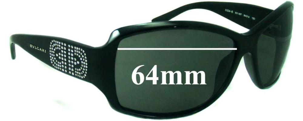 Sunglass Fix Replacement Lenses for Bvlgari 8004-B - 64mm Wide