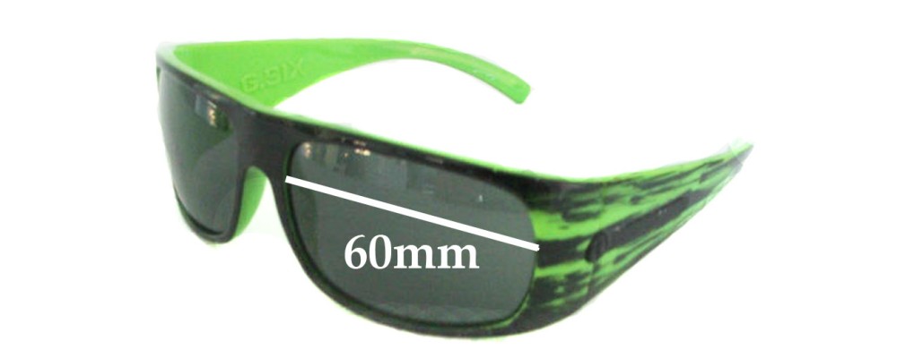 Sunglass Fix Replacement Lenses for Electric G-Six - 60mm Wide