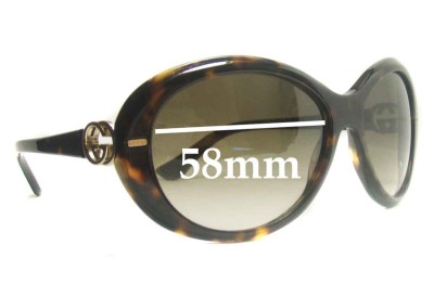 Gucci GG2988/S Replacement Sunglass Lenses - 58mm Wide 