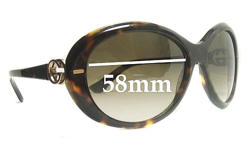 Sunglass Fix Replacement Lenses for Gucci GG2988/S - 58mm Wide 