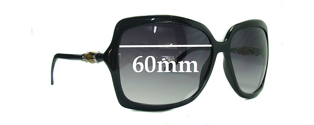 Gucci Bamboo Replacement Sunglass Lenses - 60mm wide