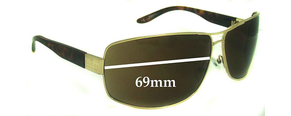 Sunglass Fix Replacement Lenses for Gucci GG1894 - 69mm Wide