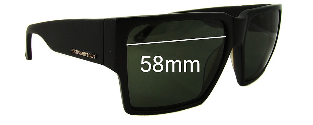Sunglass Fix Replacement Lenses for Colab Highs and Lows HAL - 58mm Wide