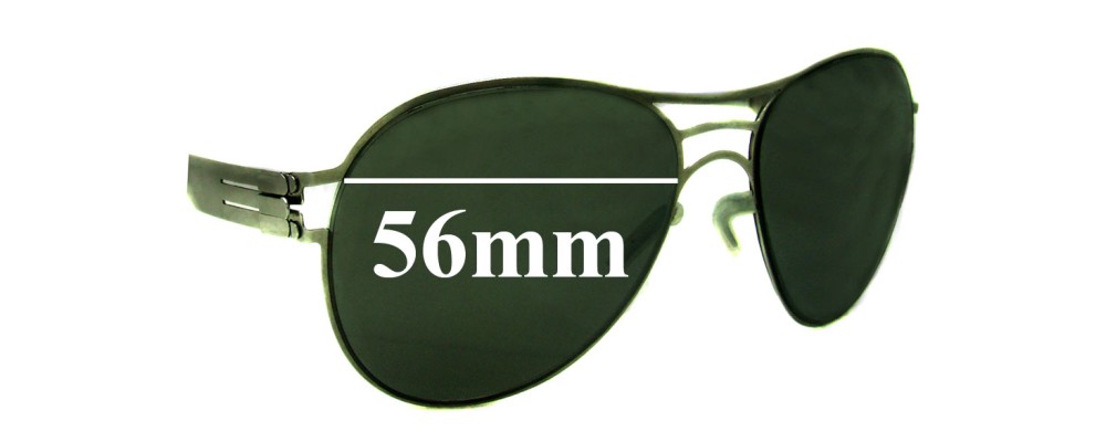 Sunglass Fix Replacement Lenses for IC! Berlin Roger - 56mm Wide