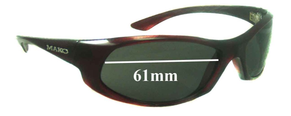 Sunglass Fix Replacement Lenses for Mako Unknown Model - 61mm Wide