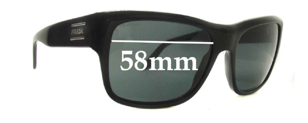 Prada SPR02M Replacement Sunglass Lenses - 58mm wide lens