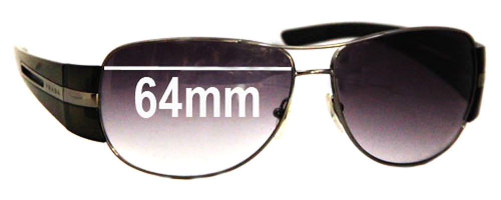 Sunglass Fix Replacement Lenses for Prada SPR69H - 64mm Wide