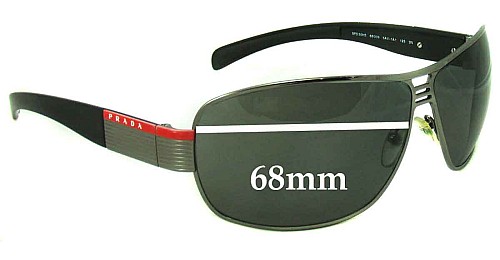 Prada SPS 50H Silver Sunglasses Prada Sunglasses 2006 Vintage Gunmetal Black Pilot PS50HS  main image 2