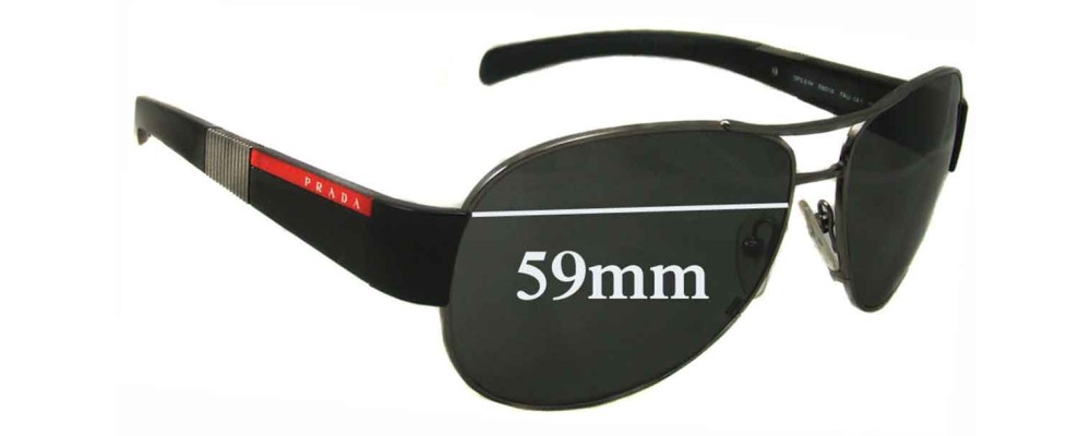 Prada SPS51H Replacement Sunglass Lenses 59MM across