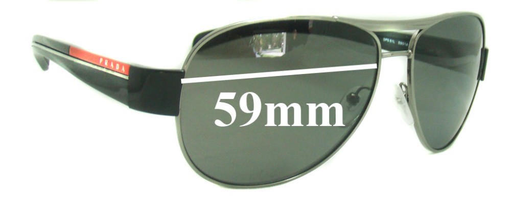 Sunglass Fix Replacement Lenses for Prada SPS51L & PS51LS - 59mm Wide